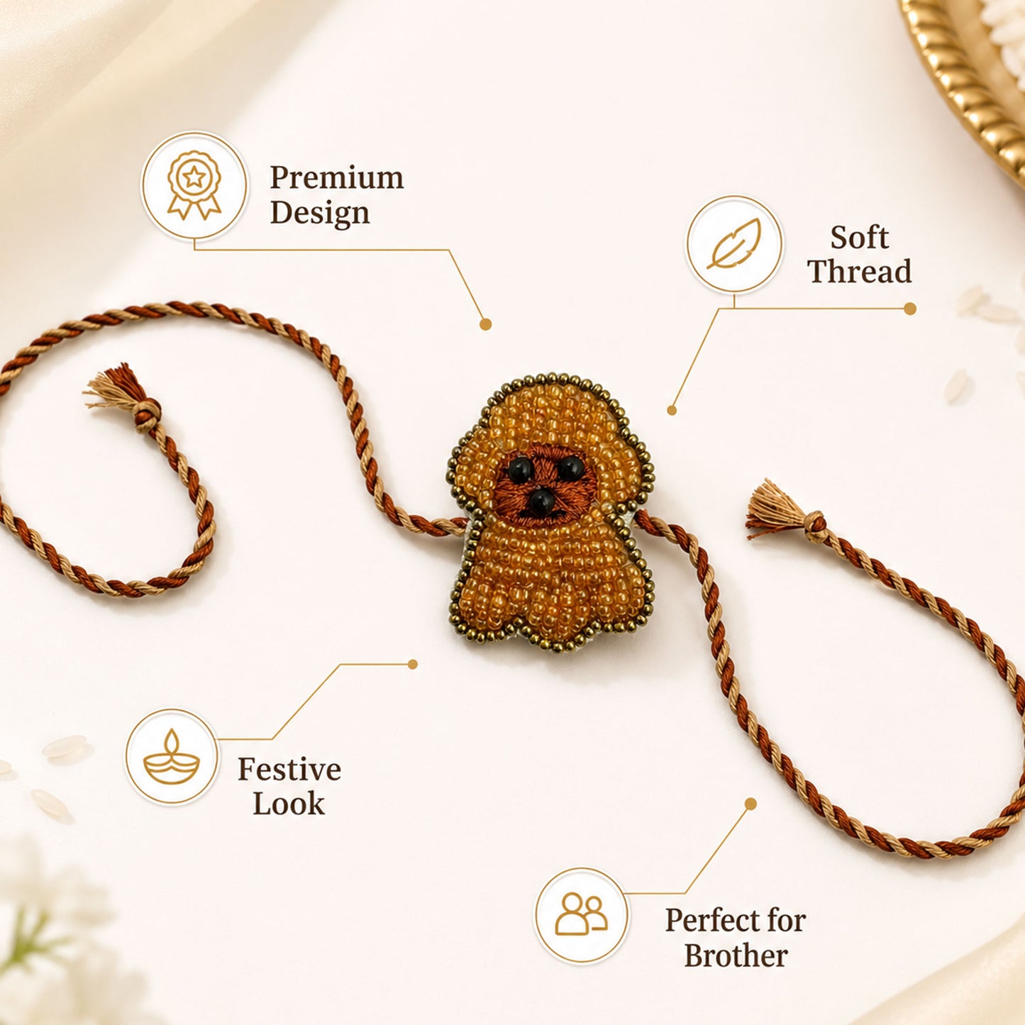 Cute puppy rakhi for brother Raksha Bandhan celebration