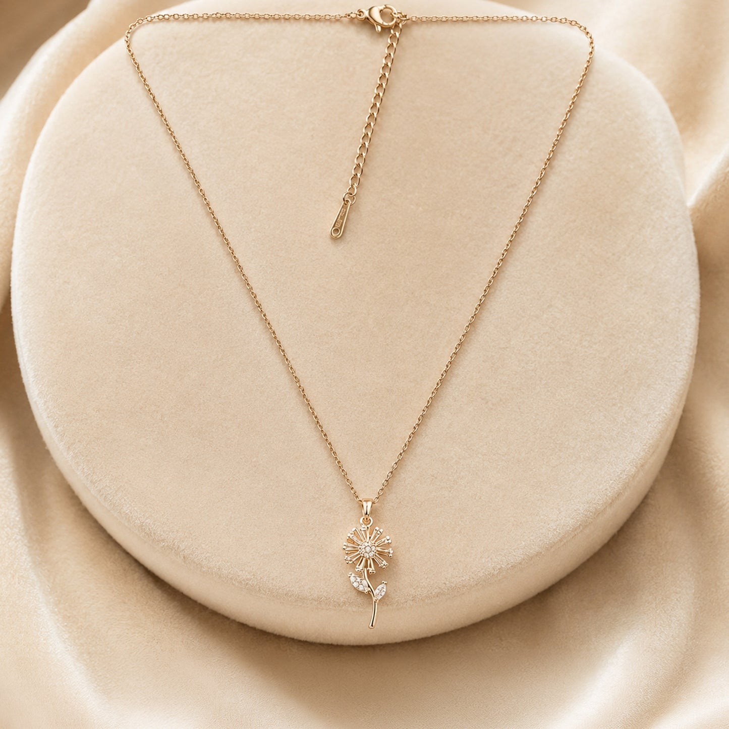 Gold Plated Floral Pendant Necklace