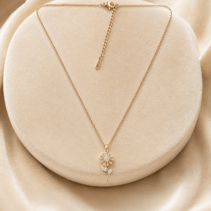 Gold Plated Floral Pendant Necklace