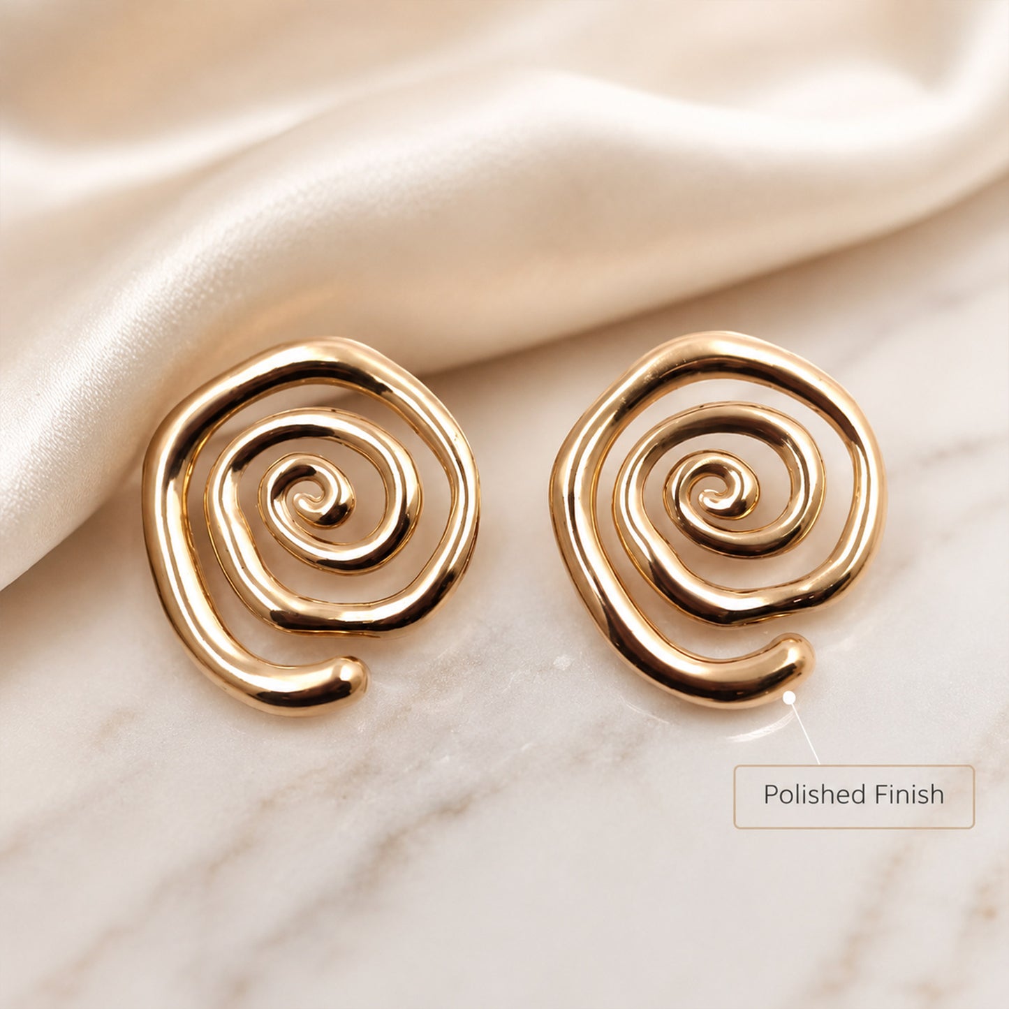 Gold-Tone Spiral Statement Earrings