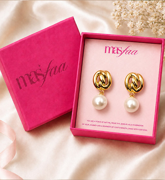 Gold Pearl Drop Earrings