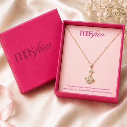 Gold Crystal Planet & Star Pendant Necklace