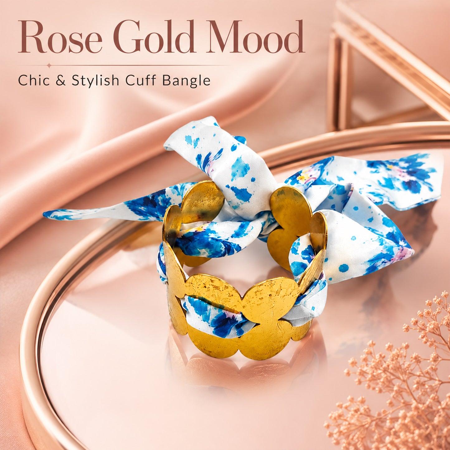 Gold Butterfly Fabric Tie Bracelet