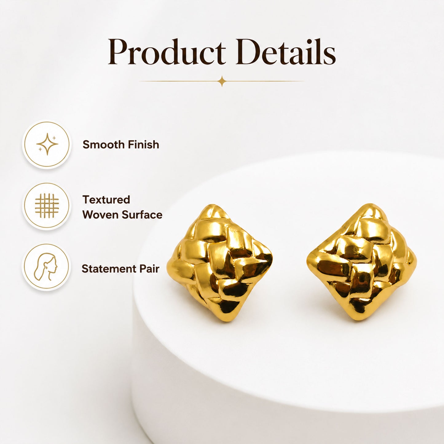 Stylish gold woven earrings for women daily wear and party look
