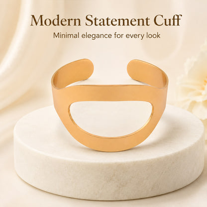 Rose Gold Cutout Open Cuff Bracelet