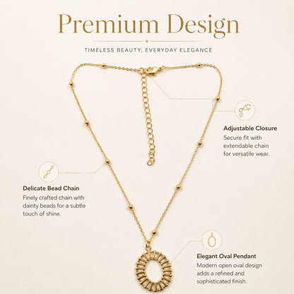 Stylish oval pendant necklace for women daily wear and parties