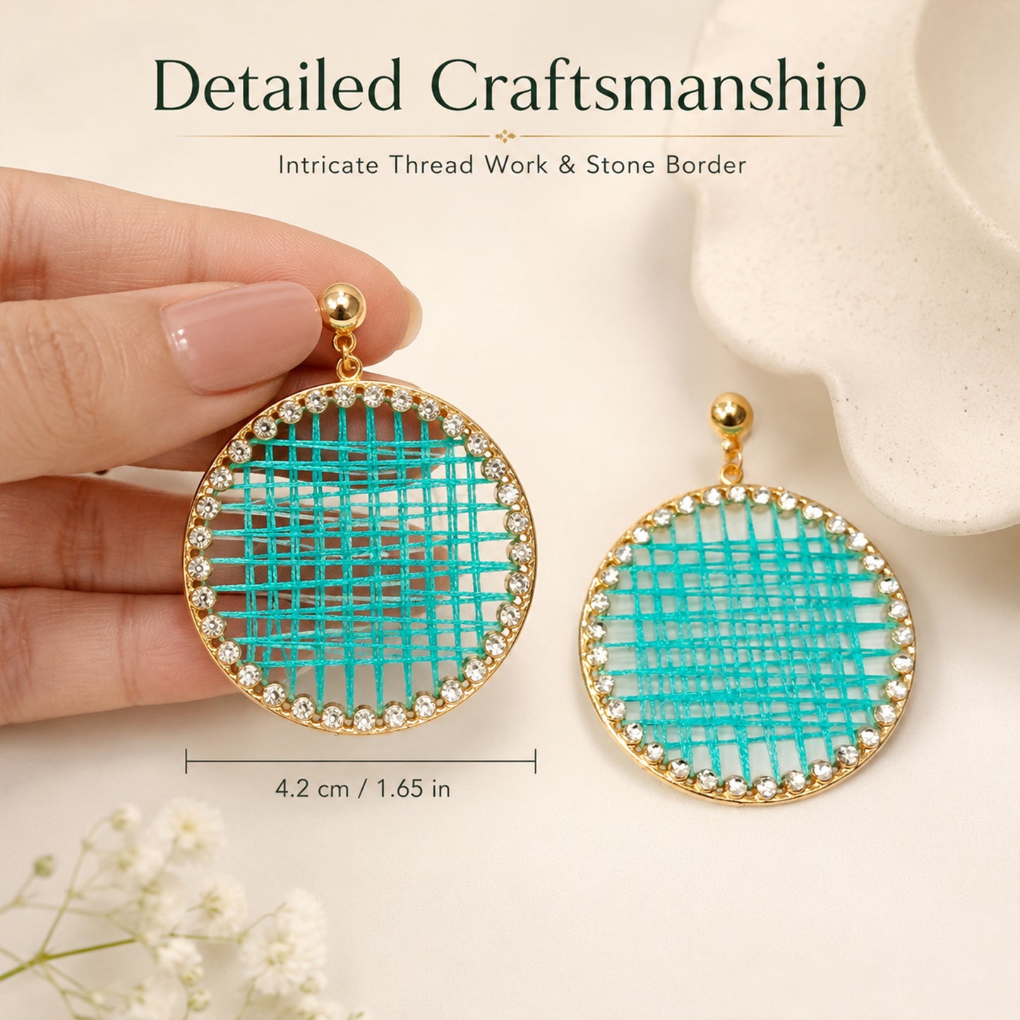 Stylish turquoise statement earrings for women and girls
