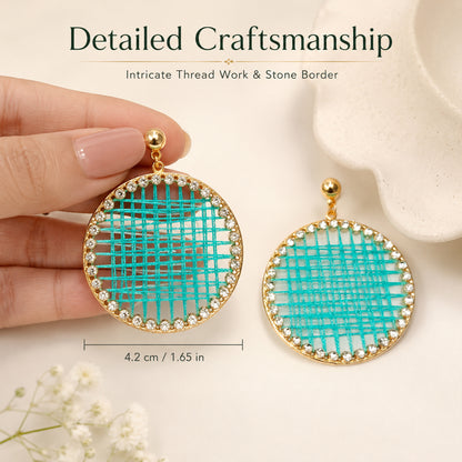 Stylish turquoise statement earrings for women and girls