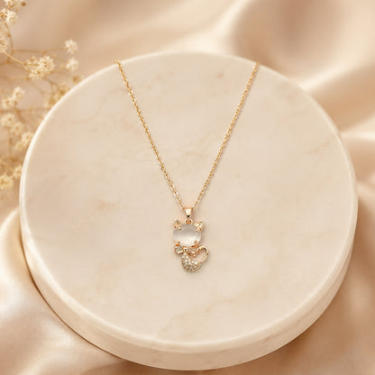 Rose Gold Cat Pendant Necklace