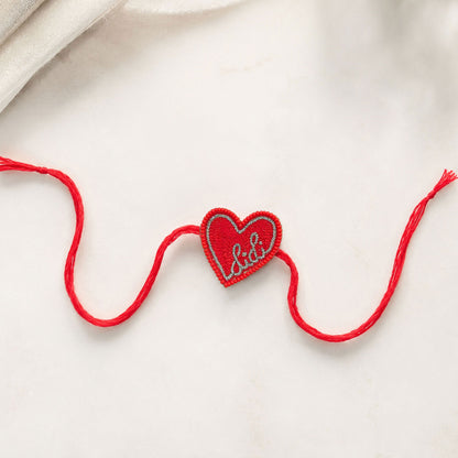 Cute heart rakhi for elder sister Raksha Bandhan celebration