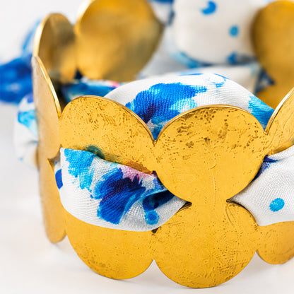 Gold Butterfly Fabric Tie Bracelet