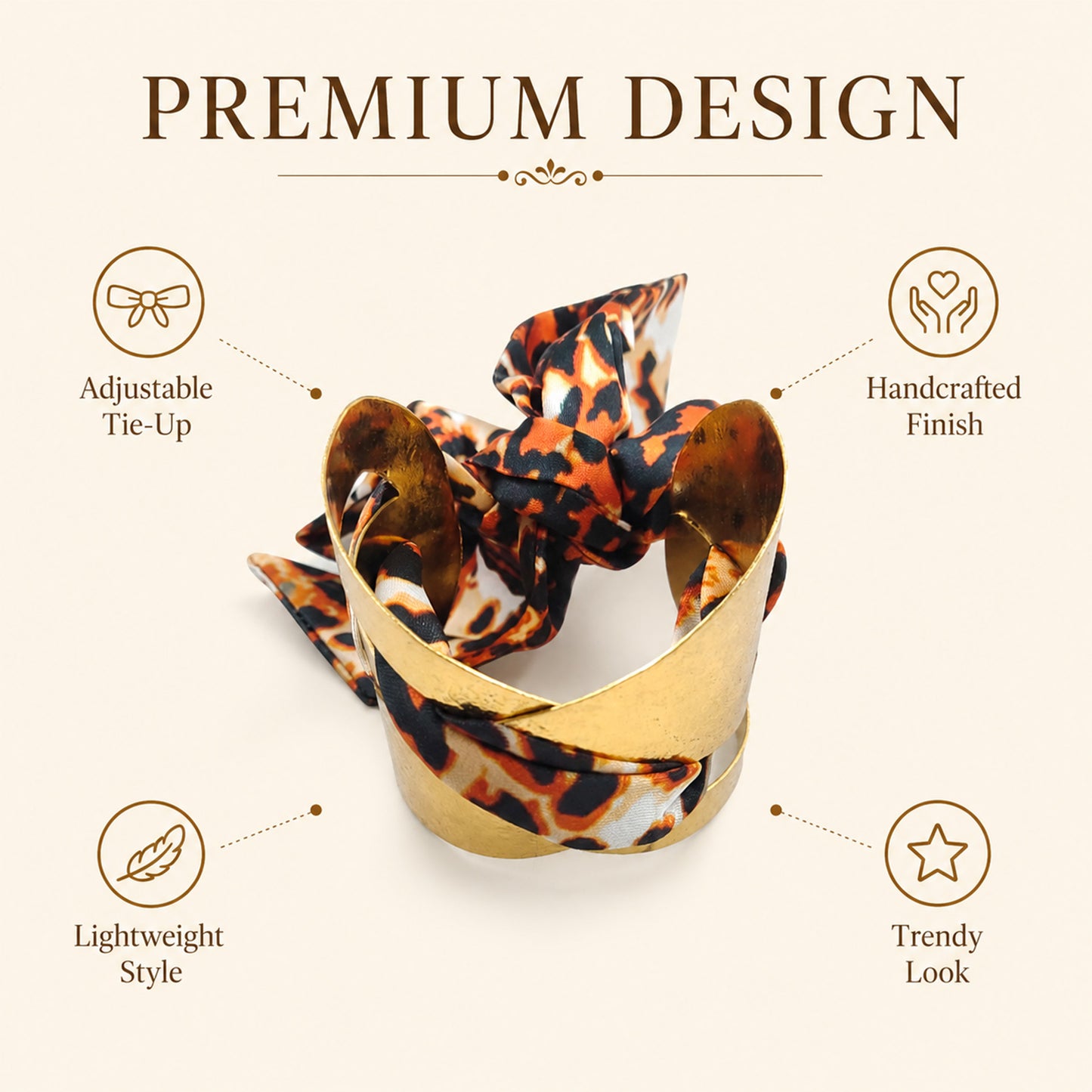 Animal Print Wrap Wide Open Cuff Bracelet
