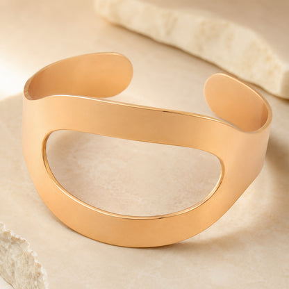 Rose Gold Cutout Open Cuff Bracelet