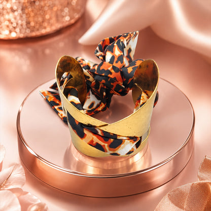 Animal Print Wrap Wide Open Cuff Bracelet