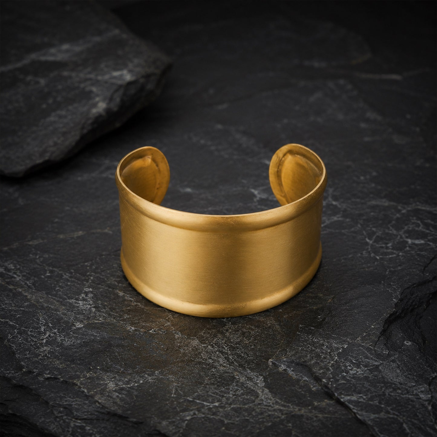 Brass Minimalist Wide Open Cuff Statement Bracelet