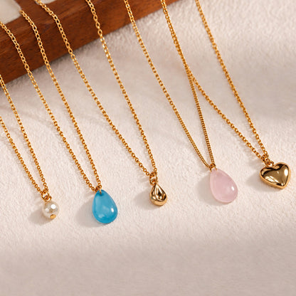 Masfaa Women's 5 Piece Assorted Pendant Necklace Set with Delicate Chains