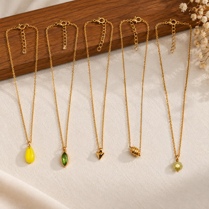 Masfaa Women's 5 Piece Assorted Pendant Necklace Set with Adjustable Chains