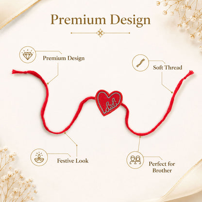 Close-up view of Didi rakhi with decorative detailing