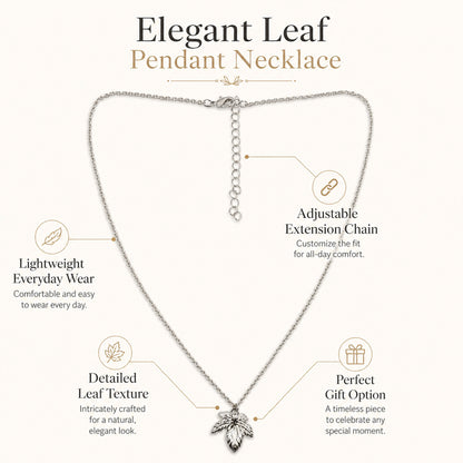 Detailed view of nature-inspired silver pendant necklace