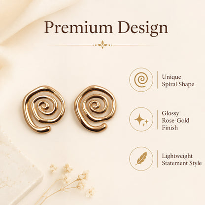 Gold-Tone Spiral Statement Earrings