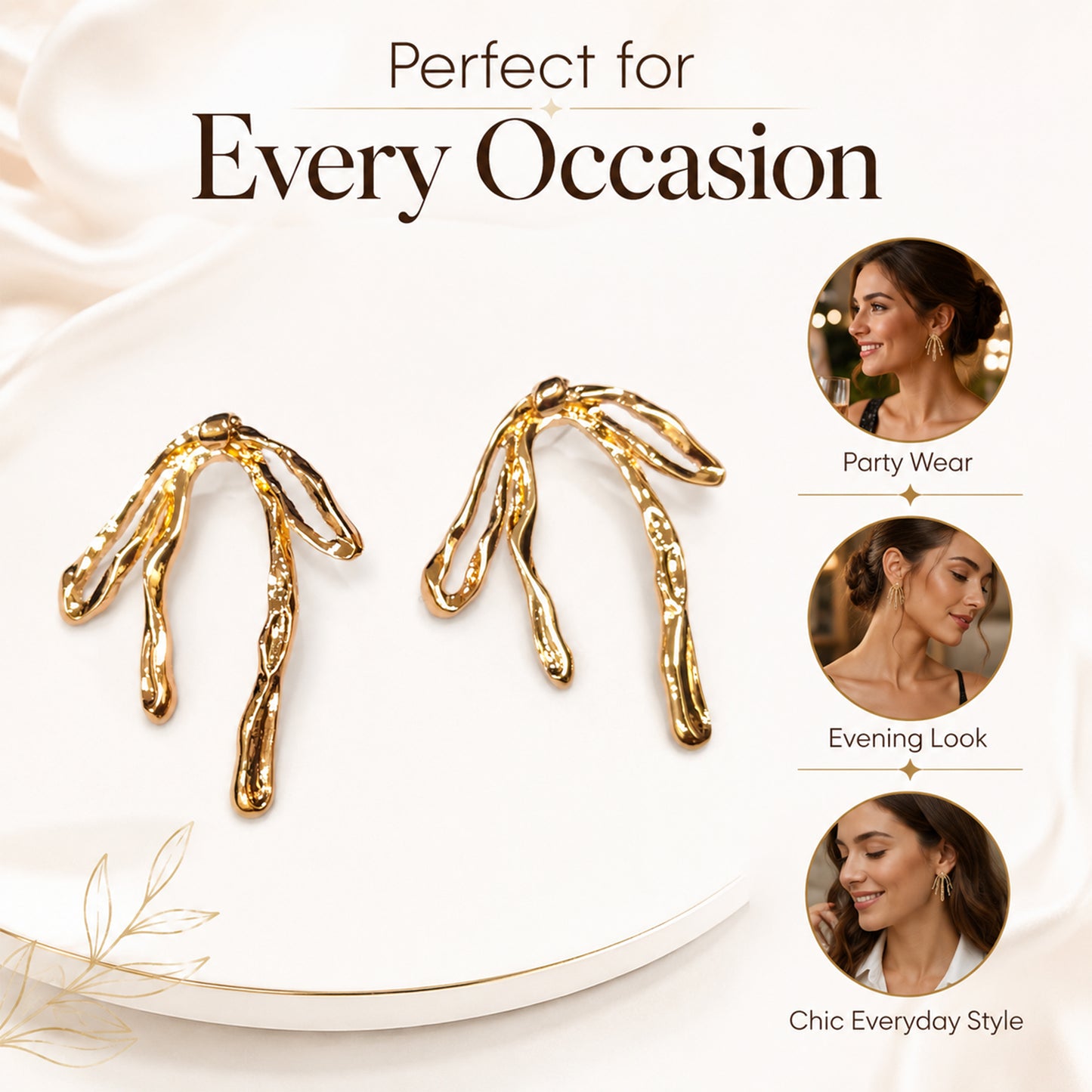 Lightweight gold plated drop earrings for office wear and gifting