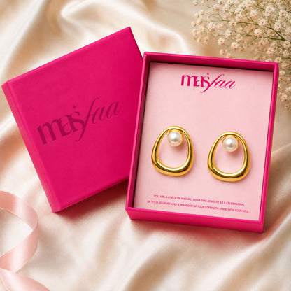 Lightweight gold plated pearl stud earrings for gifting and casual wear