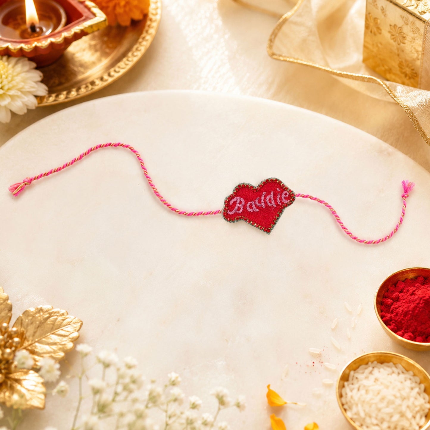 Cute heart rakhi for brother Raksha Bandhan celebration