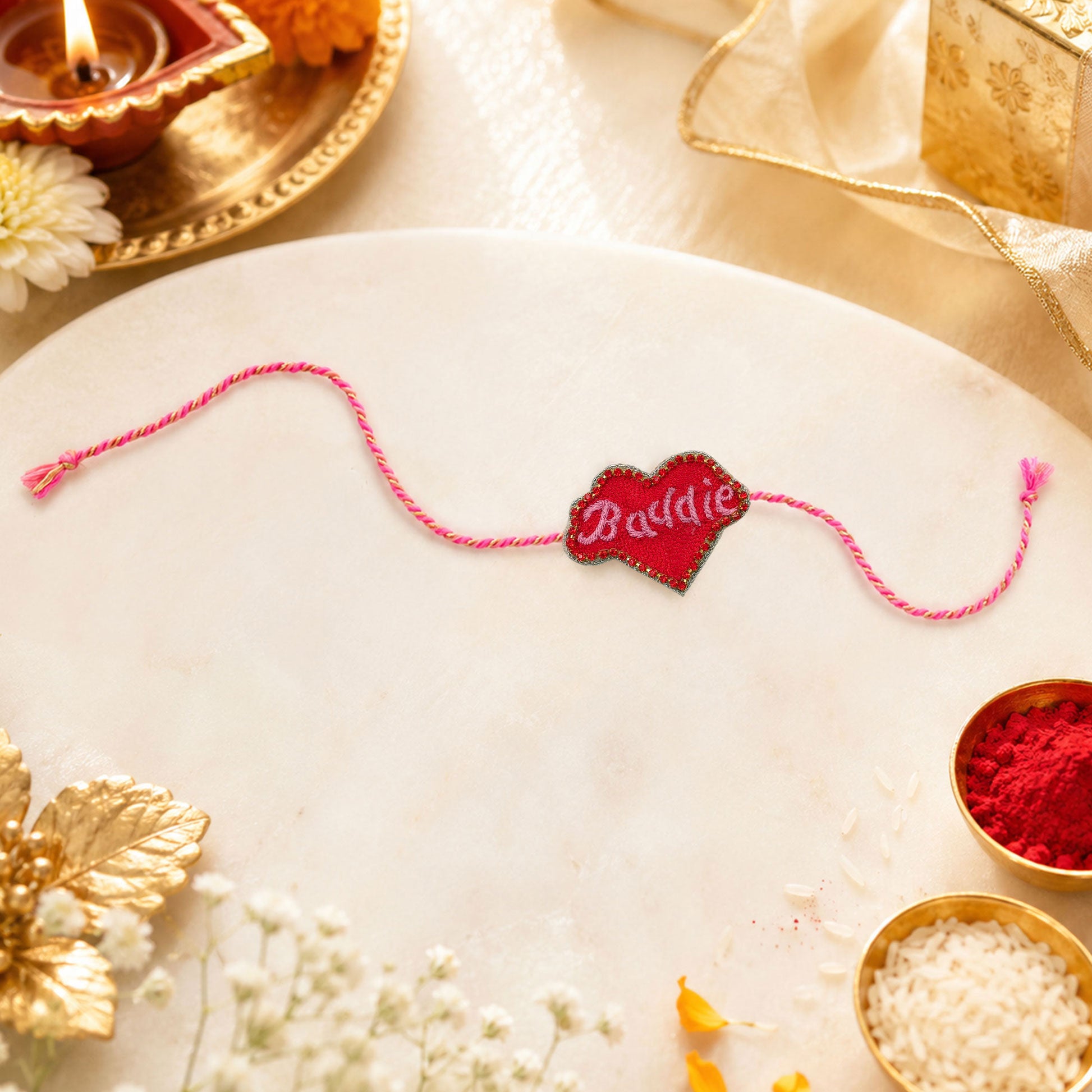 Cute heart rakhi for brother Raksha Bandhan celebration