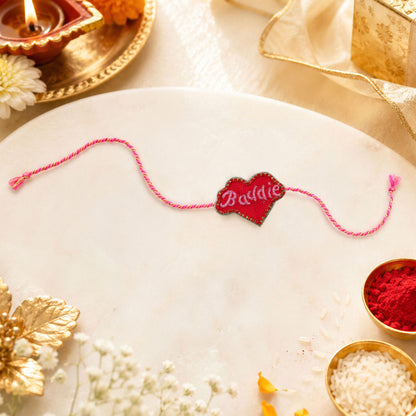 Cute heart rakhi for brother Raksha Bandhan celebration