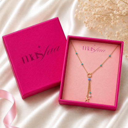 Lightweight gold plated starfish tassel necklace for gifting