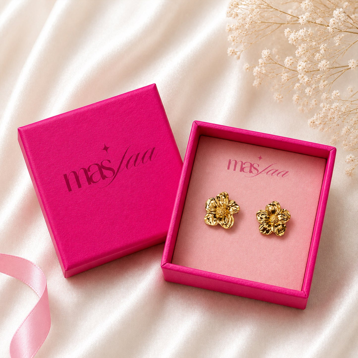 Gold plated statement stud earrings for weddings and gifting