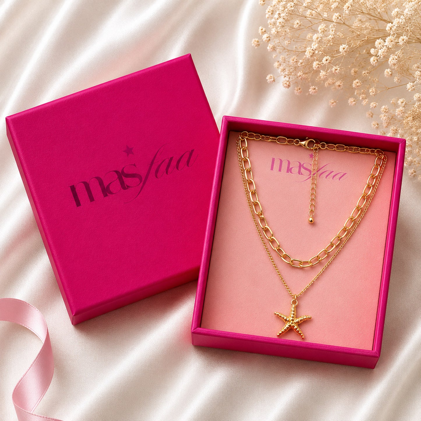 Lightweight gold plated starfish necklace for holidays and gifting