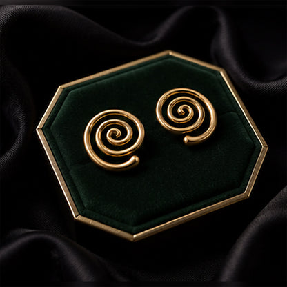 Gold-Tone Spiral Statement Earrings