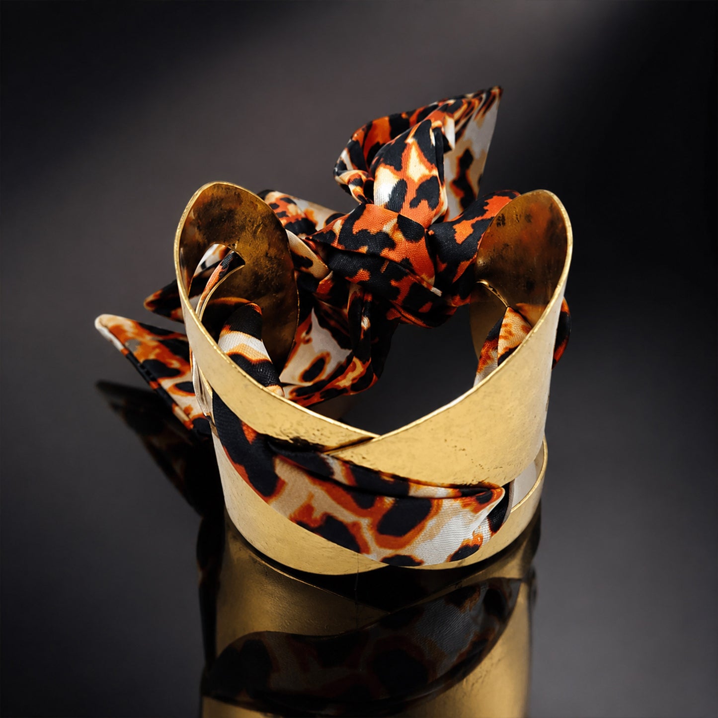 Animal Print Wrap Wide Open Cuff Bracelet