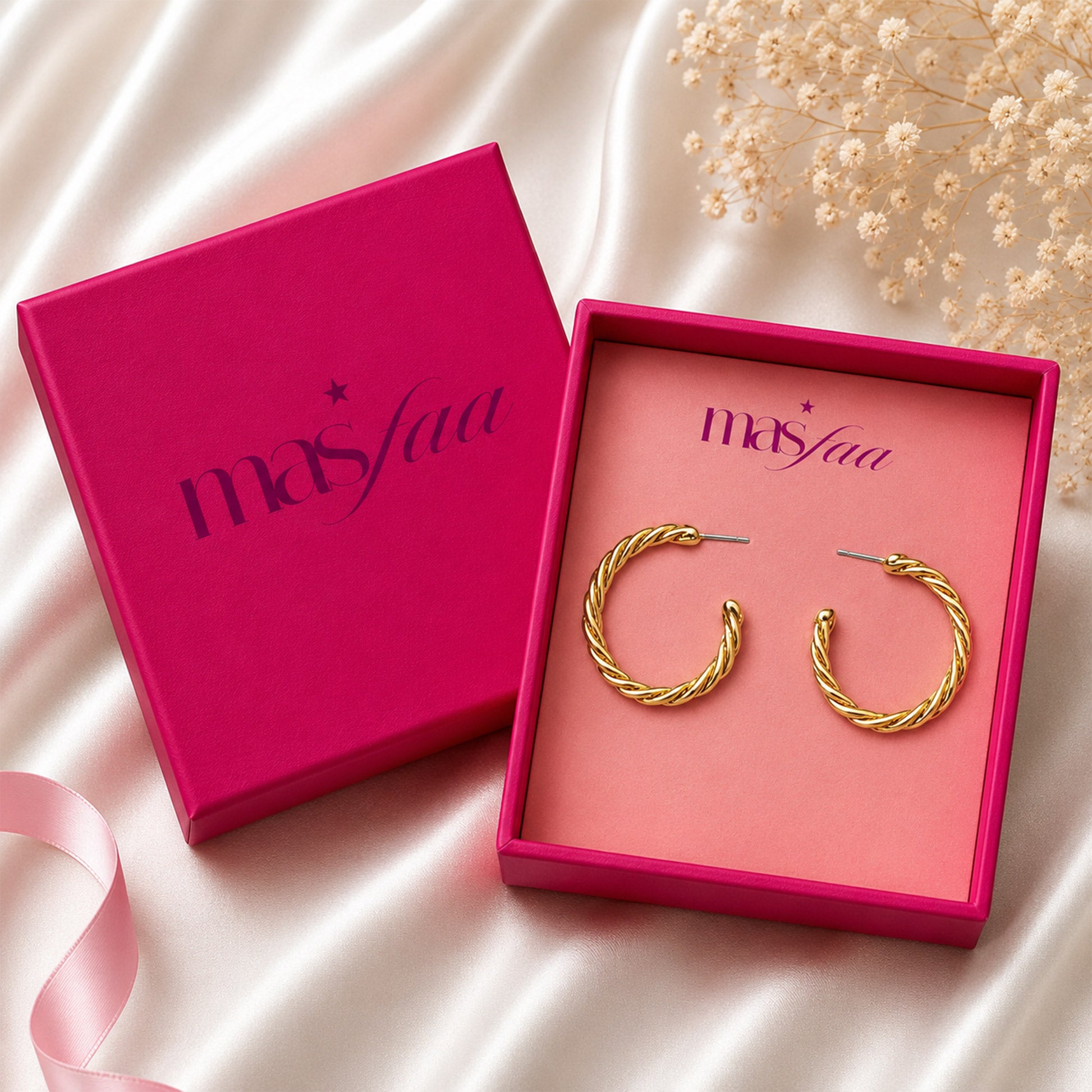 Lightweight gold plated hoop earrings for office wear and gifting