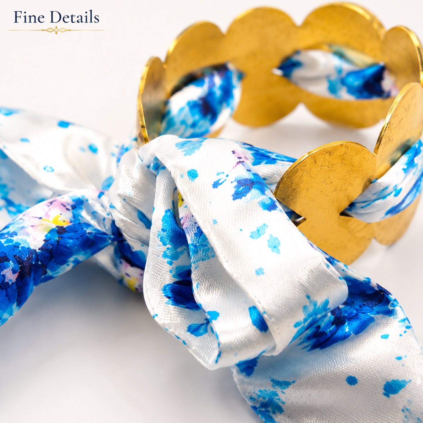 Gold Butterfly Fabric Tie Bracelet
