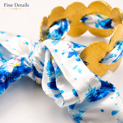 Gold Butterfly Fabric Tie Bracelet