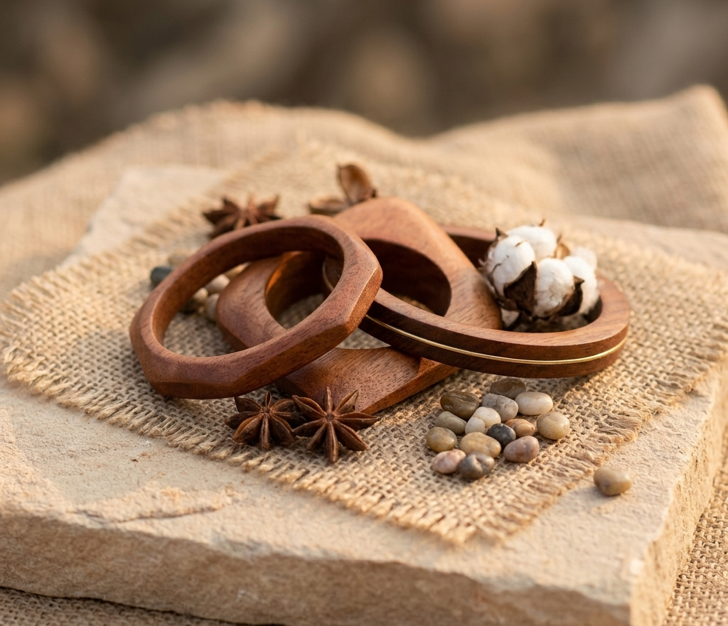 Handcrafted Wooden Bangles Set for Women