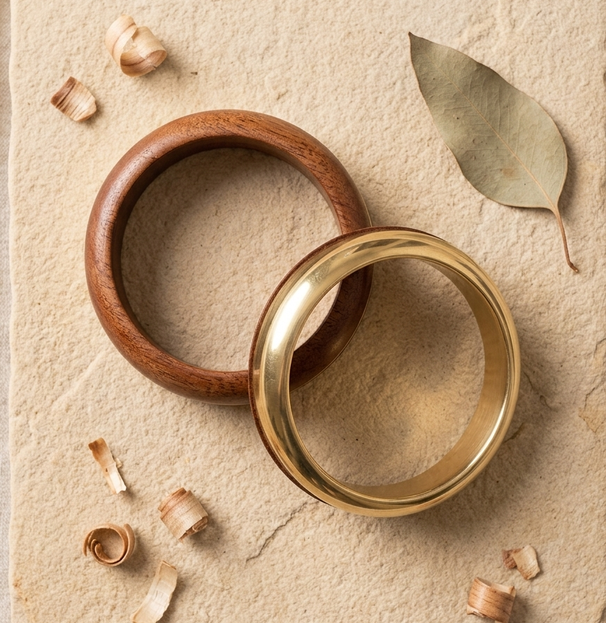 Handcrafted Wooden Bangles Set for Women