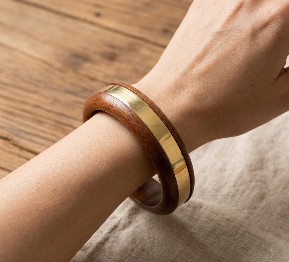 Handcrafted Wooden Bangles Set for Women