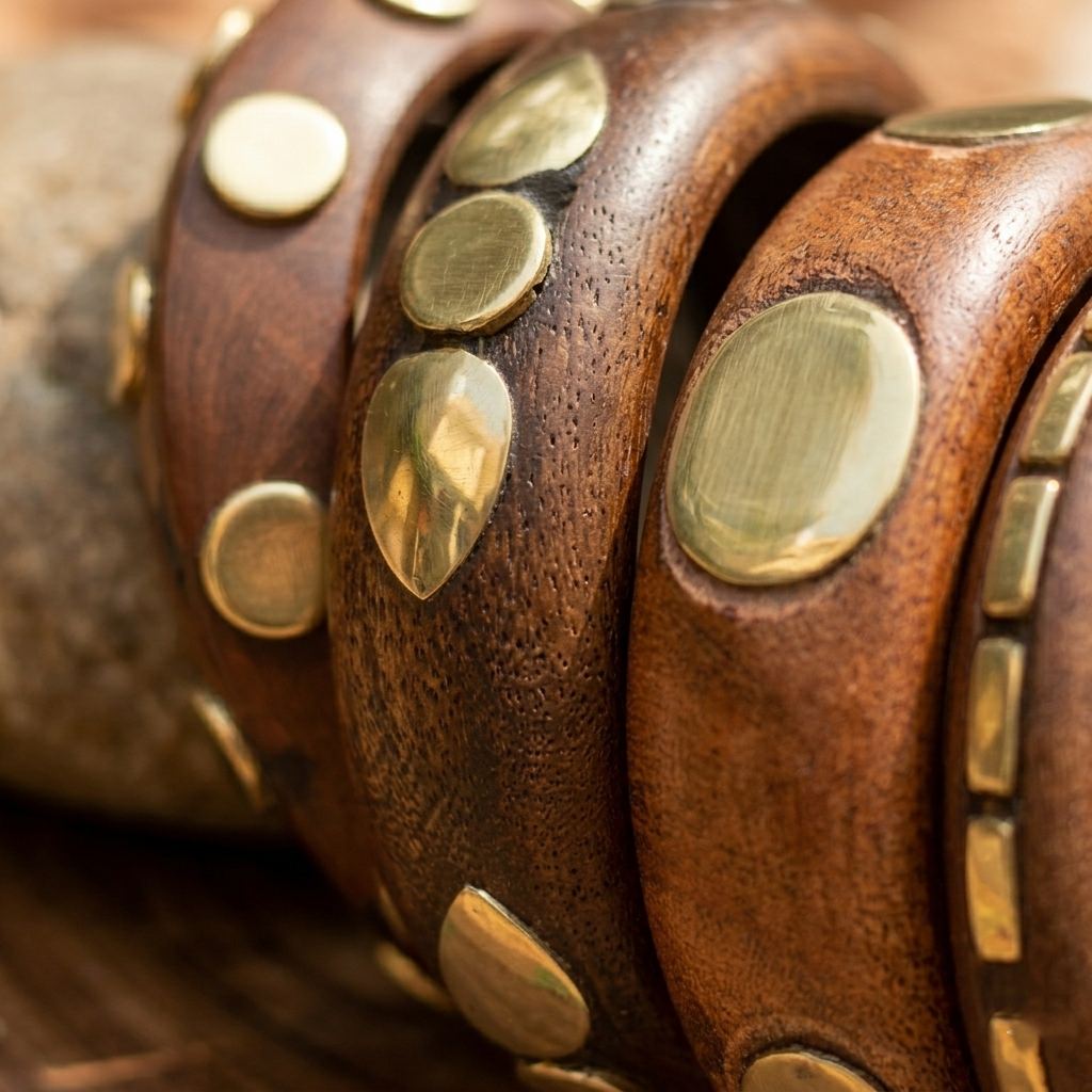Handcrafted Wooden Bangles Set for Women
