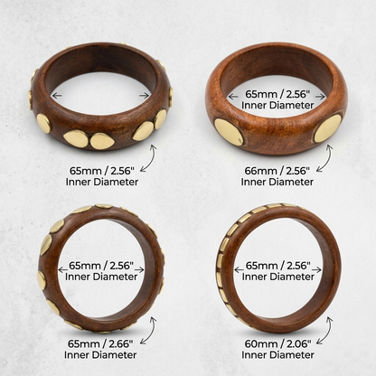 Handcrafted Wooden Bangles Set for Women