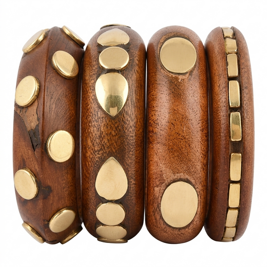 Handcrafted Wooden Bangles Set for Women