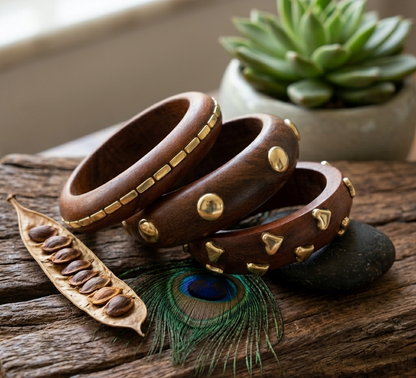 Handcrafted Wooden Bangles Set for Women