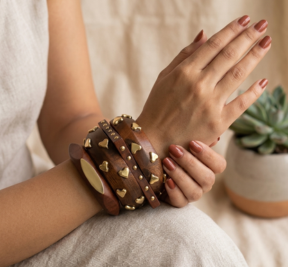 Handcrafted Wooden Bangles Set for Women