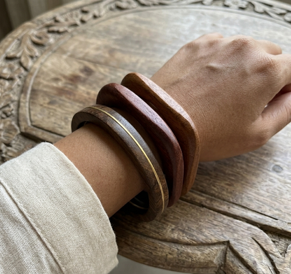 Handcrafted Wooden Bangles Set for Women