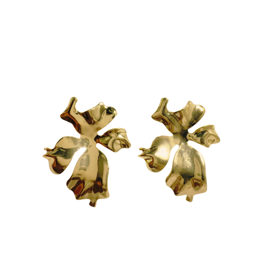 Liquid Gold Orchid Studs
