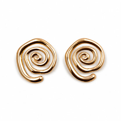 Gold-Tone Spiral Statement Earrings