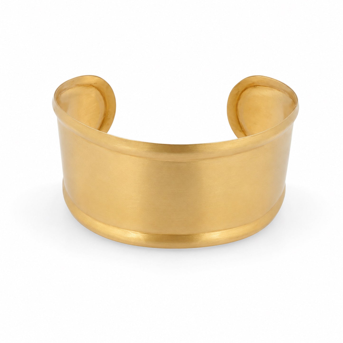 Brass Minimalist Wide Open Cuff Statement Bracelet