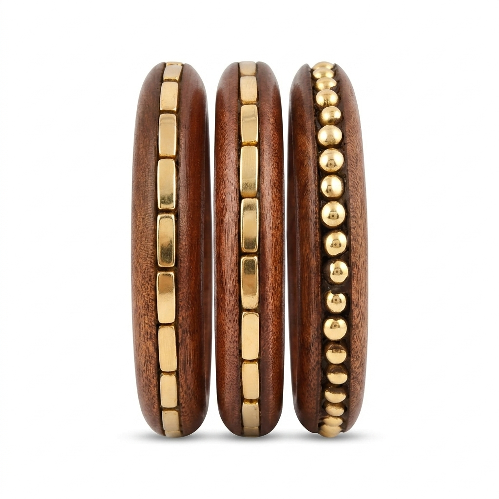 Handcrafted Wooden Bangles Set for Women